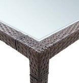 VidaXL Tuintafel 200x200x74 cm poly rattan bruin