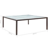 VidaXL Tuintafel 200x200x74 cm poly rattan bruin