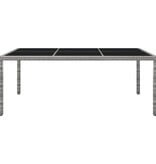 VidaXL Tuintafel 200x150x74 cm poly rattan grijs