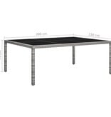 VidaXL Tuintafel 200x150x74 cm poly rattan grijs