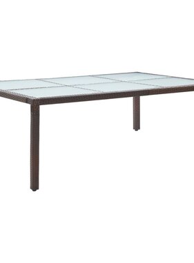 VidaXL Tuintafel 200x150x74 cm poly rattan bruin