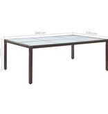 VidaXL Tuintafel 200x150x74 cm poly rattan bruin