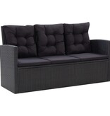 VidaXL 6-delige Loungeset met kussens poly rattan zwart