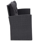 VidaXL 6-delige Loungeset met kussens poly rattan zwart