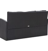 VidaXL 6-delige Loungeset met kussens poly rattan zwart