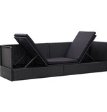 VidaXL Tuinbed met kussens poly rattan zwart