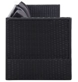 VidaXL Tuinbed met kussens poly rattan zwart
