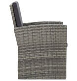 VidaXL 4-delige Loungeset met kussens poly rattan grijs