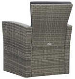 VidaXL 4-delige Loungeset met kussens poly rattan grijs