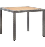 VidaXL 5-delige Tuinset met kussens poly rattan grijs