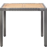 VidaXL 5-delige Tuinset met kussens poly rattan grijs