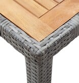 VidaXL 5-delige Tuinset met kussens poly rattan grijs