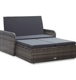 VidaXL 2-delige Loungeset met kussens poly rattan grijs