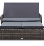 VidaXL 2-delige Loungeset met kussens poly rattan grijs