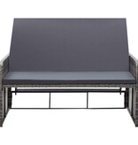 VidaXL 2-delige Loungeset met kussens poly rattan grijs