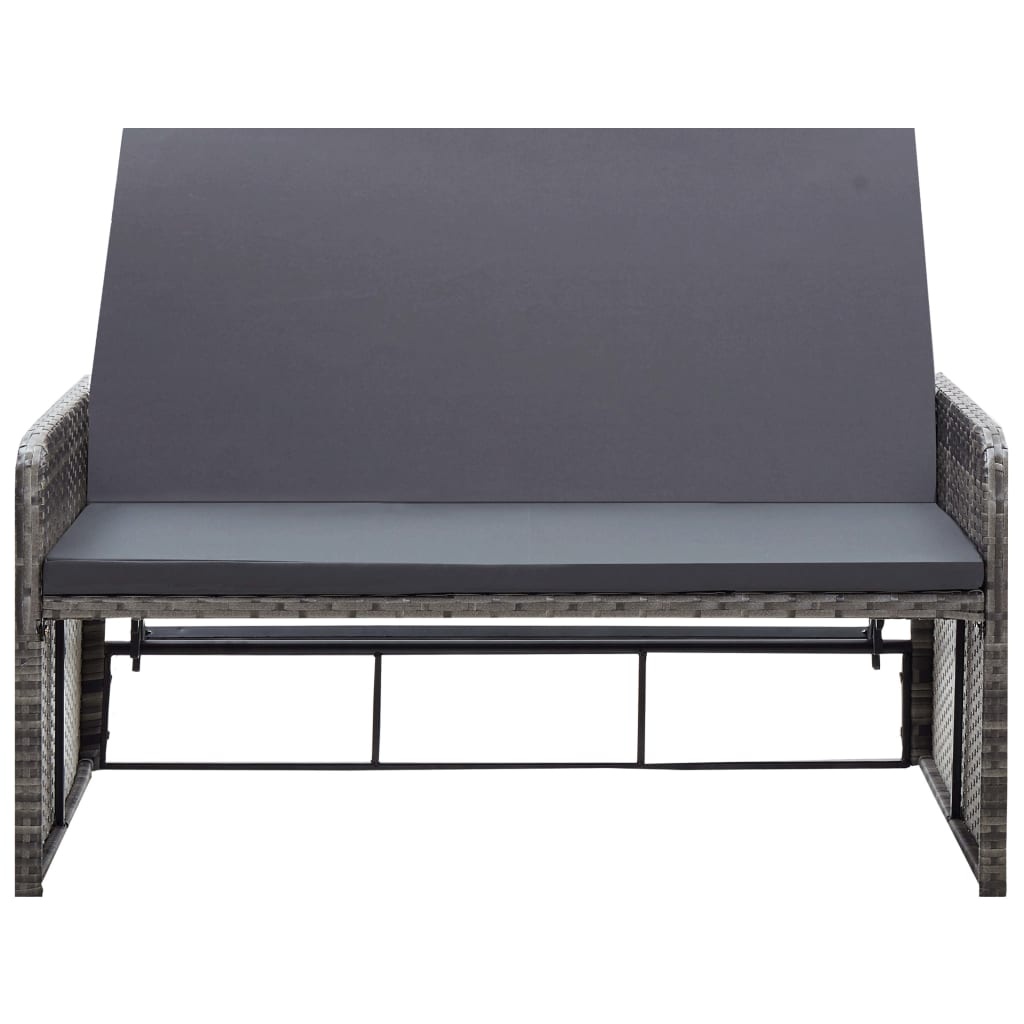 VidaXL 2-delige Loungeset met kussens poly rattan grijs