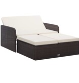 VidaXL 2-delige Loungeset met kussens poly rattan bruin