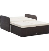 VidaXL 2-delige Loungeset met kussens poly rattan bruin