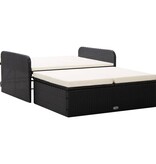 VidaXL 2-delige Loungeset met kussens poly rattan zwart