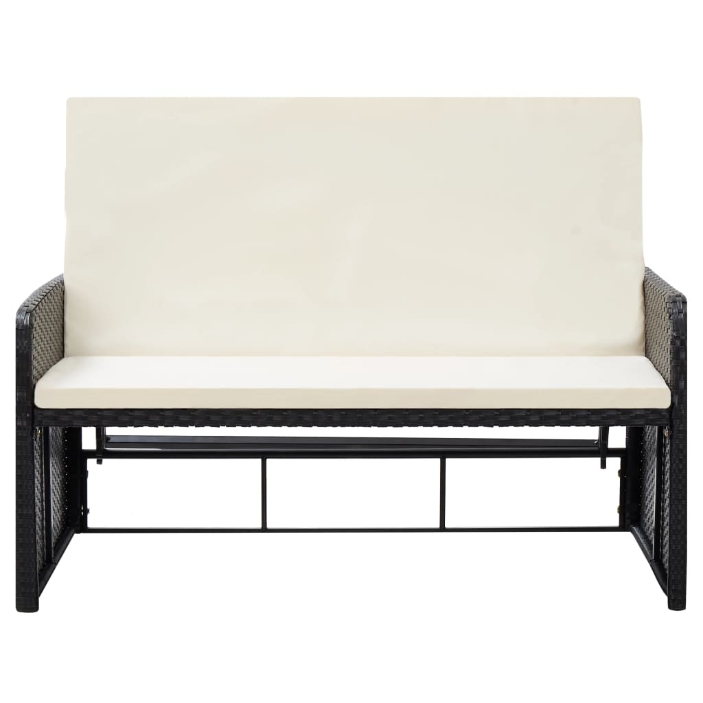 VidaXL 2-delige Loungeset met kussens poly rattan zwart