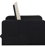 VidaXL 2-delige Loungeset met kussens poly rattan zwart