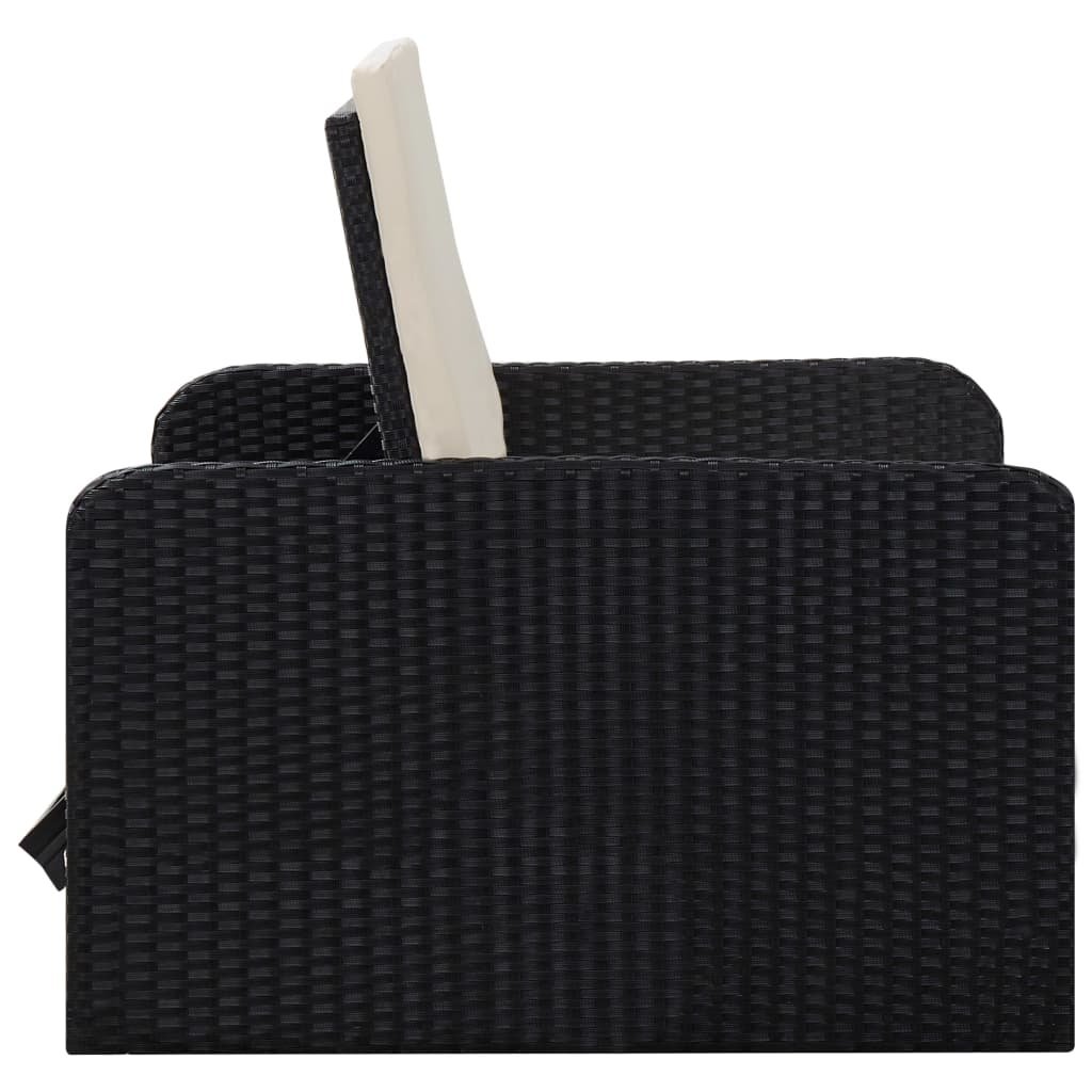 VidaXL 2-delige Loungeset met kussens poly rattan zwart