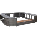 VidaXL Spa-ombouw vierkant 268x268x55 cm poly rattan grijs