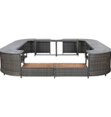 VidaXL Spa-ombouw vierkant 268x268x55 cm poly rattan grijs