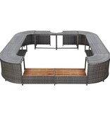 VidaXL Spa-ombouw vierkant 268x268x55 cm poly rattan grijs