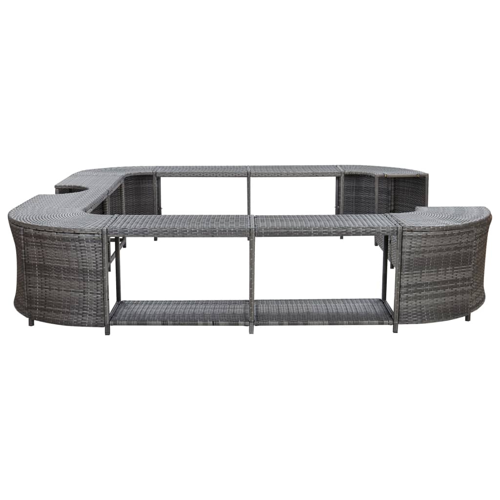 VidaXL Spa-ombouw vierkant 268x268x55 cm poly rattan grijs