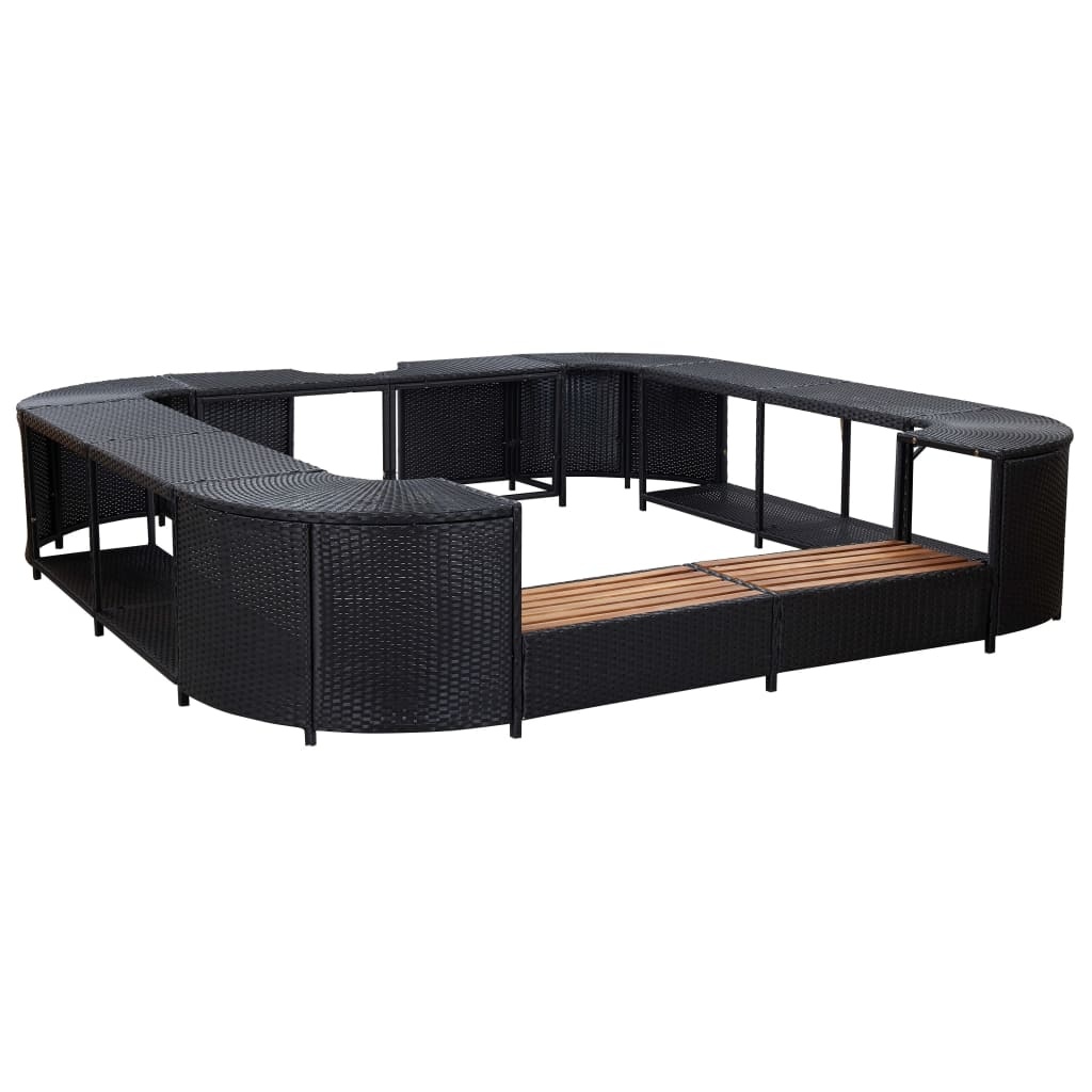 VidaXL Spa-ombouw vierkant 268x268x55 cm poly rattan zwart