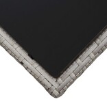 VidaXL Salontafel 45x45x40 cm poly rattan en glas grijs