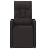 VidaXL Tuinstoel verstelbaar met kussen poly rattan zwart