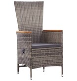 VidaXL Tuinstoelen 2 st met kussens poly rattan grijs