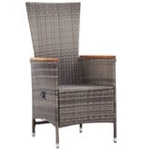 VidaXL Tuinstoelen 2 st met kussens poly rattan grijs