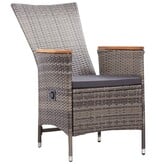 VidaXL Tuinstoelen 2 st met kussens poly rattan grijs