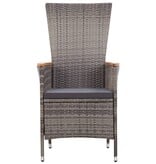 VidaXL Tuinstoelen 2 st met kussens poly rattan grijs