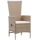 VidaXL Tuinstoelen 2 st met kussens poly rattan beige