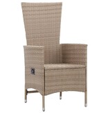 VidaXL Tuinstoelen 2 st met kussens poly rattan beige