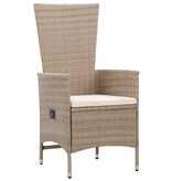 VidaXL 9-delige Tuinset met kussens poly rattan beige