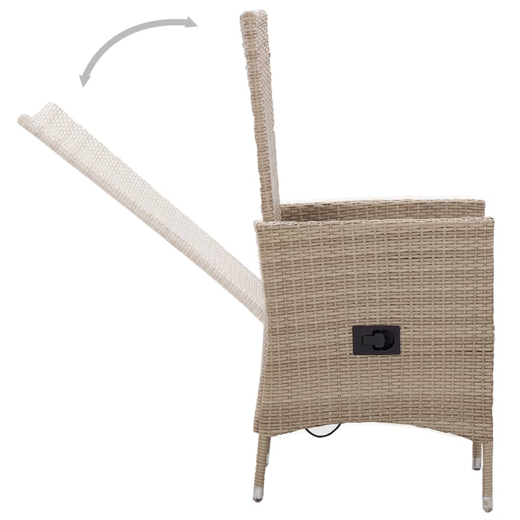VidaXL 9-delige Tuinset met kussens poly rattan beige