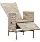 VidaXL Tuinstoelen 2 st verstelbaar met kussens poly rattan beige