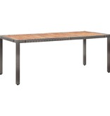 VidaXL 9-delige Tuinset met kussens poly rattan grijs