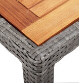 VidaXL 9-delige Tuinset met kussens poly rattan grijs