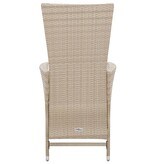 VidaXL 7-delige Tuinset met kussens poly rattan beige