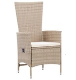 VidaXL 7-delige Tuinset met kussens poly rattan beige