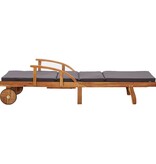 VidaXL Ligbed met kussen massief acaciahout