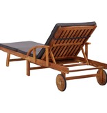 VidaXL Ligbed met kussen massief acaciahout