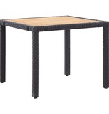 VidaXL 5-delige Tuinset met kussens poly rattan zwart