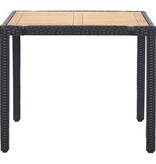 VidaXL 5-delige Tuinset met kussens poly rattan zwart